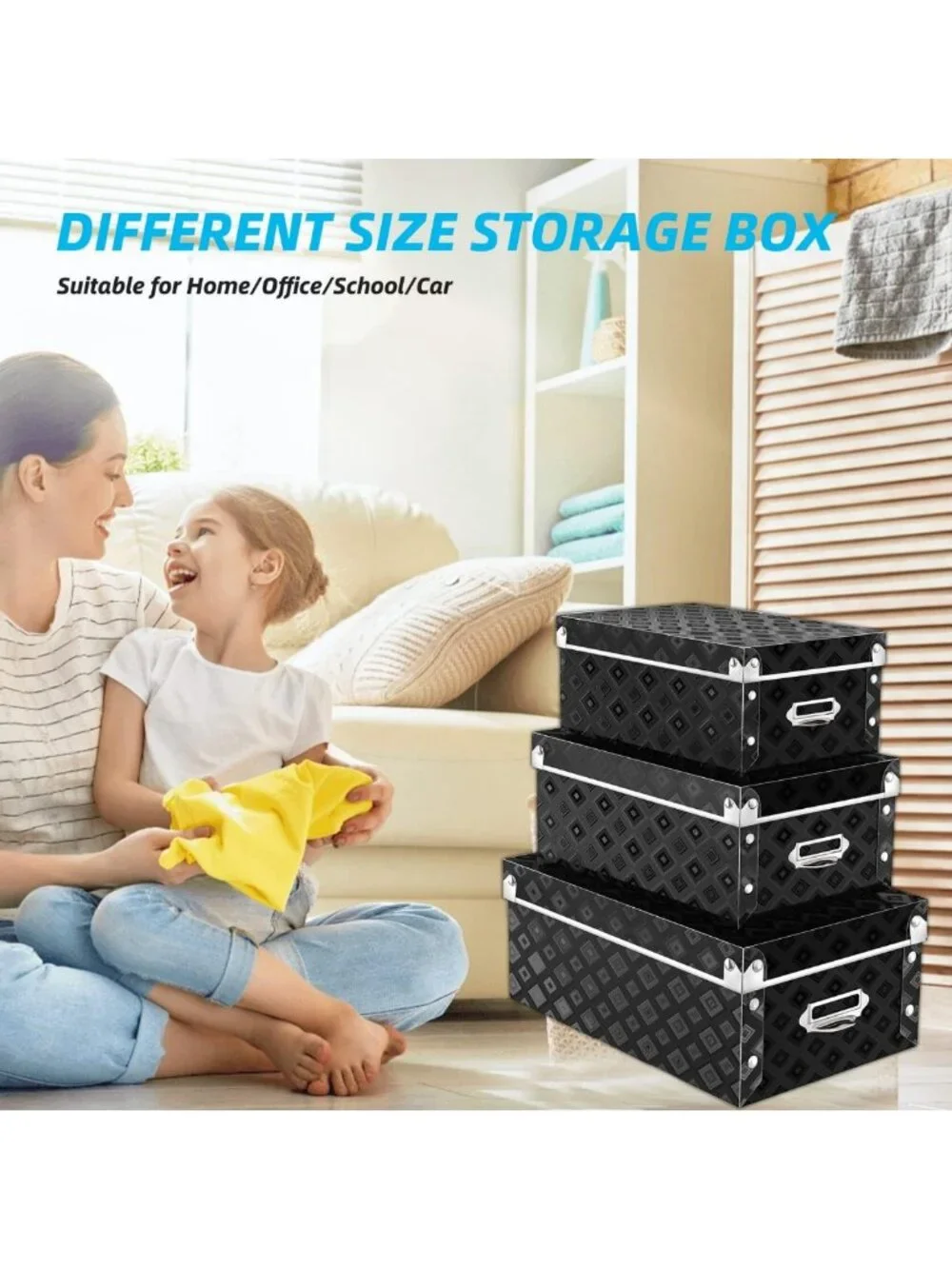 3-in-1 Waterproof Decorative Storage Bins for Shoes, Clothes & Office